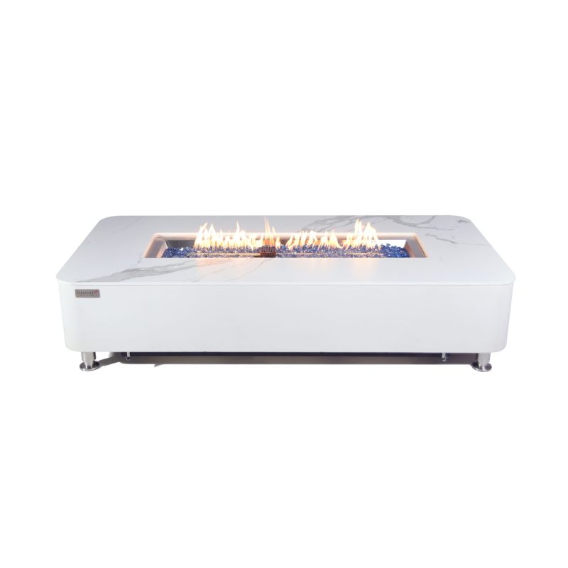 ELEMENTI PLUS ATHENS Porcelain Top Fire Table OFP102BW